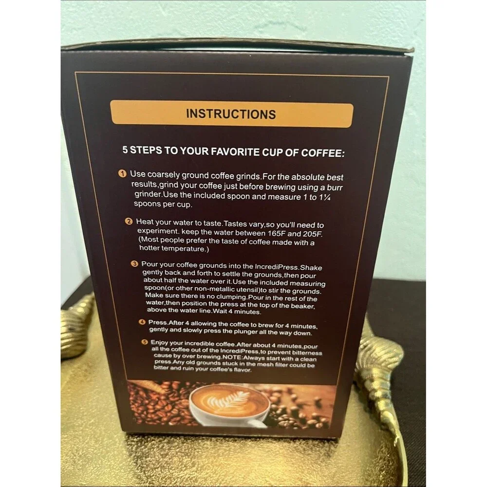 #2239** Incredible Coffee Press - Brown Finish by unique double screen